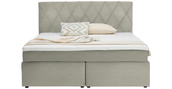 BOXSPRINGBETT 160/200 cm in Ecru - Ecru/Schwarz, Design, Holzwerkstoff/Kunststoff (160/200cm) - Xora