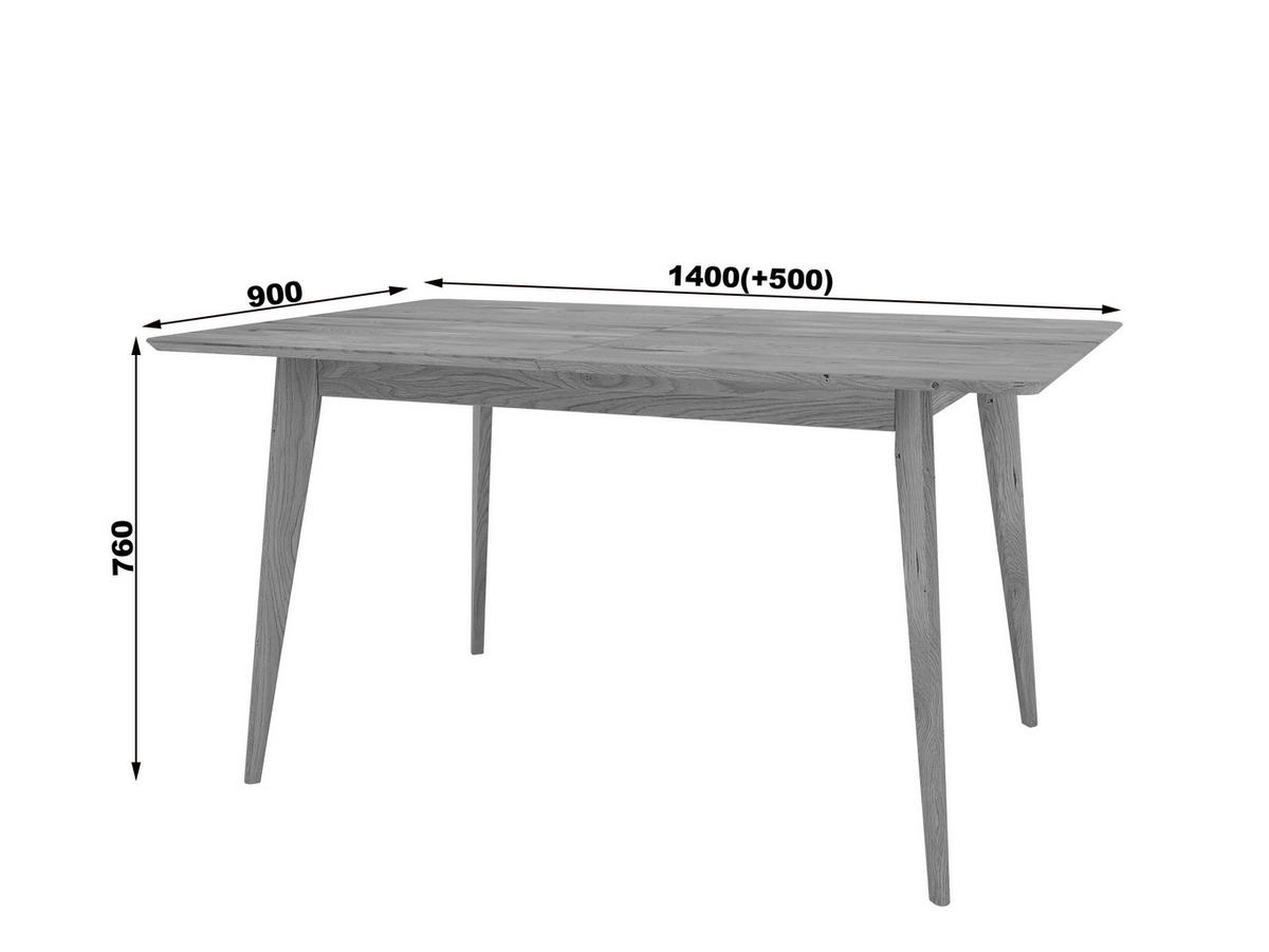 JEDILNA MIZA, masivno hrast  - Design, les (140-160/90/75cm) - Linea Natura