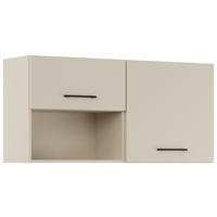 KÜCHENOBERSCHRANK 120/57,9/35,6 cm  Hellgrau  - Hellgrau/Schwarz, Basics, Holzwerkstoff/Metall (120/57,9/35,6cm) - Impuls