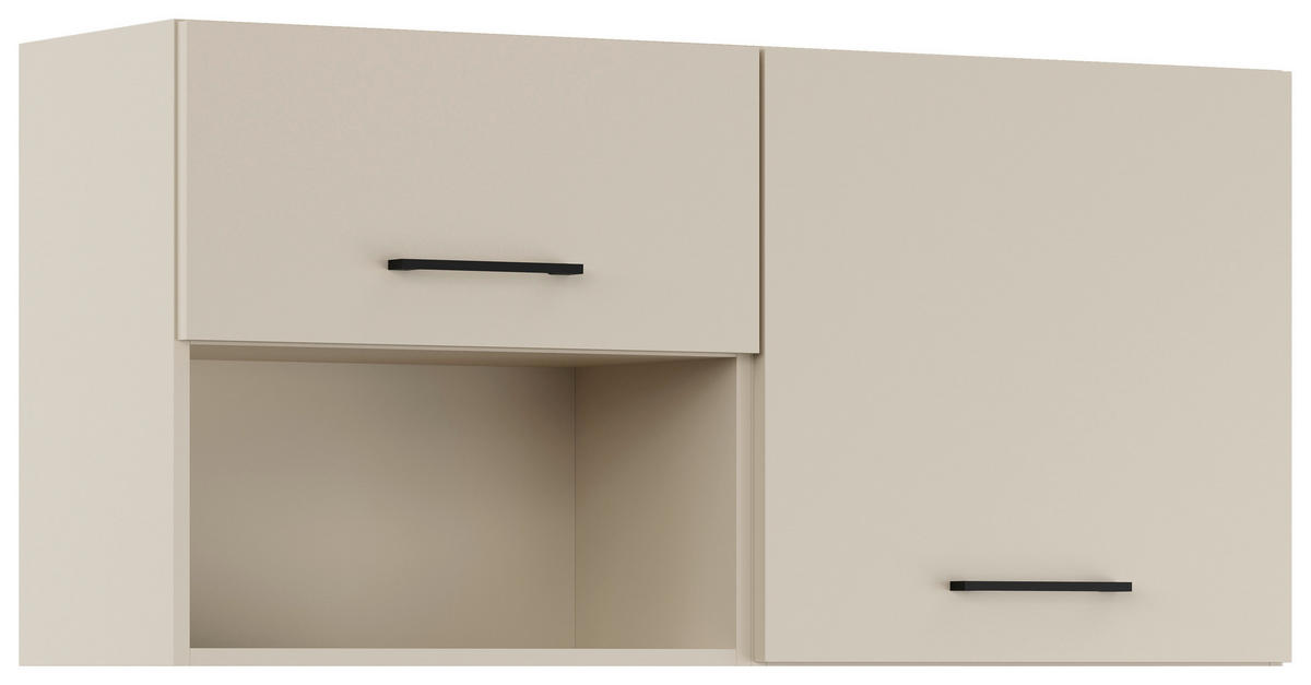KÜCHENOBERSCHRANK 120/57,9/35,6 cm  Hellgrau  - Hellgrau/Schwarz, Basics, Holzwerkstoff/Metall (120/57,9/35,6cm) - Impuls