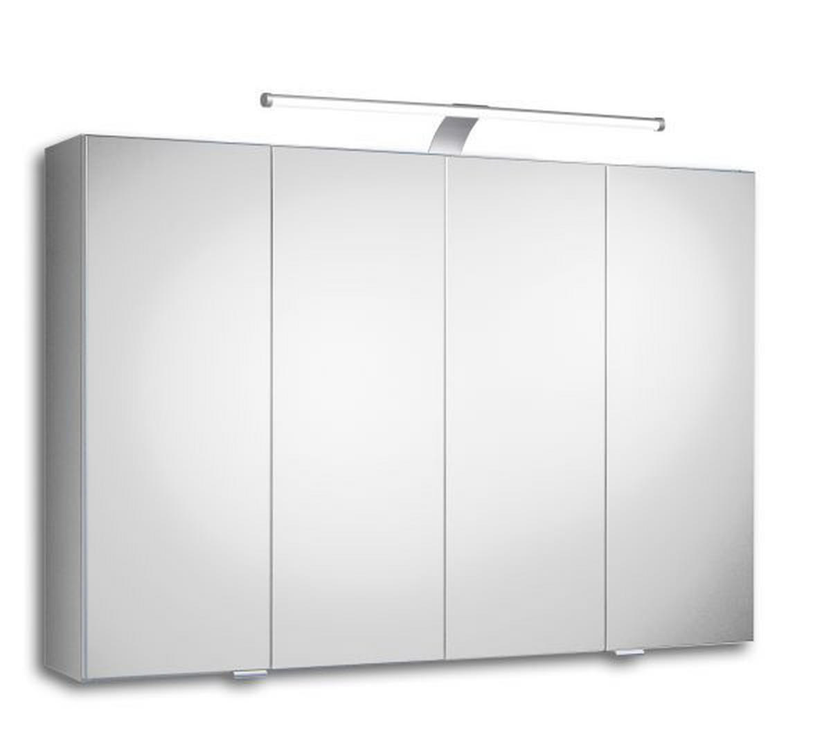 SPIEGELSCHRANK 97,4/70/18 cm  - Chromfarben/Weiß, KONVENTIONELL, Glas/Holz (97,4/70/18cm) - Xora