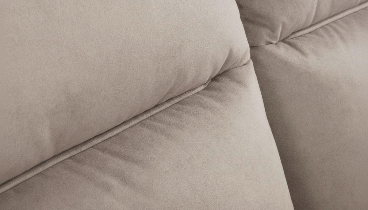 3-SITZER-SOFA  in Mikrofaser Beige Skandinavisch, Modern  - Beige/Buchefarben, Design, Holz/Textil (202/110/92cm) - Livetastic