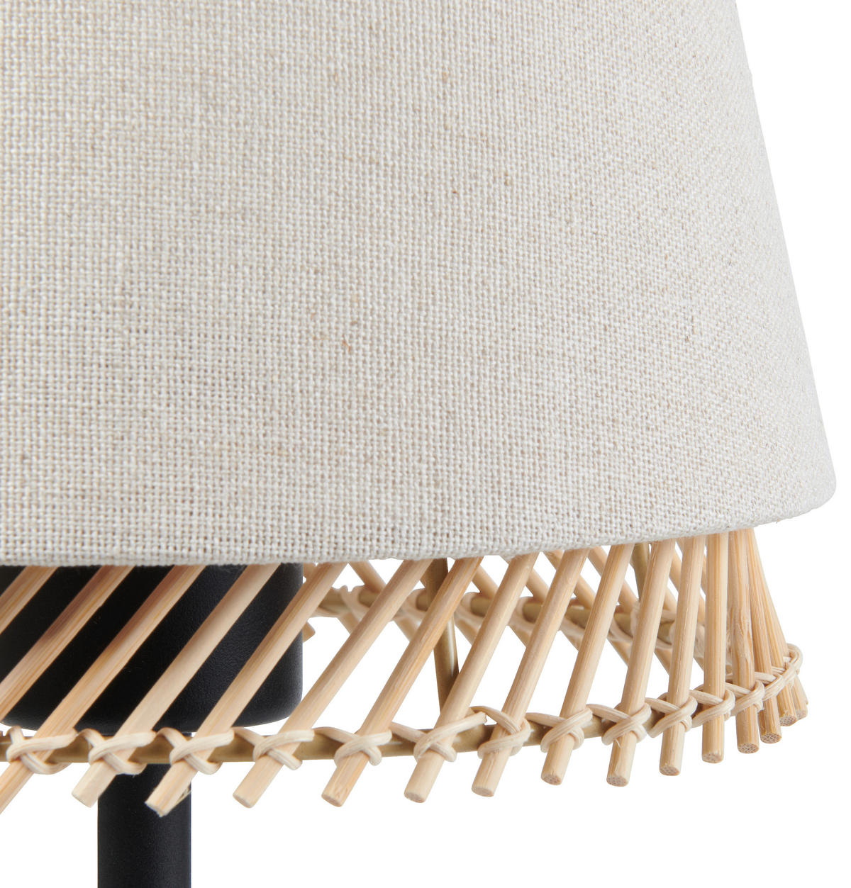 TISCHLEUCHTE 19/42,5 cm   - Schwarz/Braun, Natur, Holz/Textil (19/42,5cm)