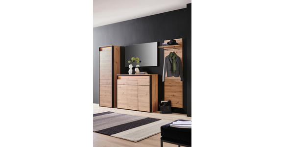 GARDEROBENPANEEL 58/184/31,6 cm - Eichefarben/Schwarz, KONVENTIONELL, Holzwerkstoff (58/184/31,6cm) - Voleo