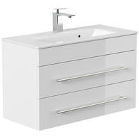 WASCHTISCHKOMBI 80,4 cm  - Weiß Hochglanz/Silberfarben, MODERN, Keramik/Holzwerkstoff (80,4cm) - MID.YOU