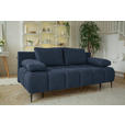 SCHLAFSOFA in Jacquard Dunkelblau  - Schwarz/Dunkelblau, MODERN, Textil/Metall (204/90/95cm) - Hom`in