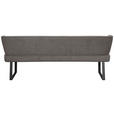 SITZBANK 205/91/66 cm Webstoff Anthrazit, Schwarz  - Anthrazit/Schwarz, Design, Textil/Metall (205/91/66cm) - Novel