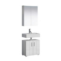 BADEZIMMER 2-teilig  in  - Weiß Hochglanz/Silberfarben, Trend, Holzwerkstoff/Kunststoff (60/192/32cm) - MID.YOU