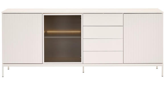 SIDEBOARD  205,8/81/38 cm 4 Schublade(n)  - Kaschmir, KONVENTIONELL, Glas/Holzwerkstoff (205,8/81/38cm) - Xora