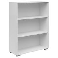 AKTENREGAL Weiß  - Silberfarben/Weiß, KONVENTIONELL, Holzwerkstoff/Kunststoff (81/110/37cm) - Voleo