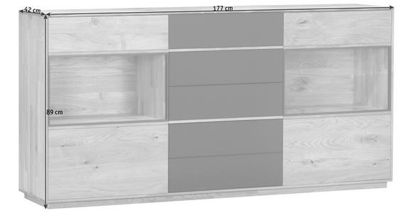 SIDEBOARD in 177/89/42 cm - Eichefarben/Anthrazit, Design, Glas/Holz (177/89/42cm) - Waldwelt
