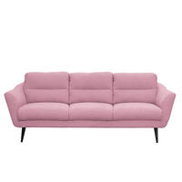 3-SITZER-SOFA in Webstoff Rosa  - Schwarz/Rosa, Design, Holz/Textil (209/87/88cm) - Livetastic