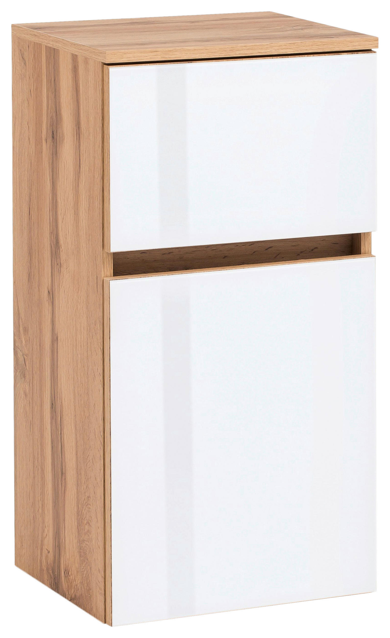 UNTERSCHRANK 40/79/35 cm  - Weiss/Eichefarben, Konventionell, Glas/Holzwerkstoff (40/79/35cm) - Held