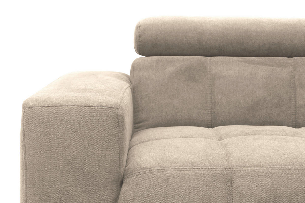 ECKSOFA TRENTO Taupe Mikrofaser  - Taupe/Dunkelgrau, MODERN, Textil/Metall (287/175cm) - MID.YOU