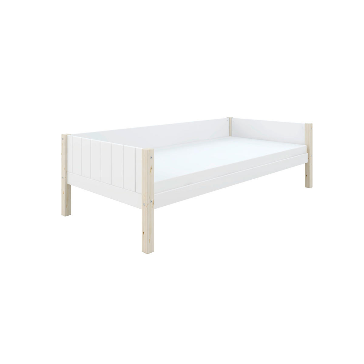 BETT 90/200 cm,  in Weiß, Kieferfarben, Rollrost  - Weiß/Kieferfarben, MODERN, Holz (90/200cm) - Chameo