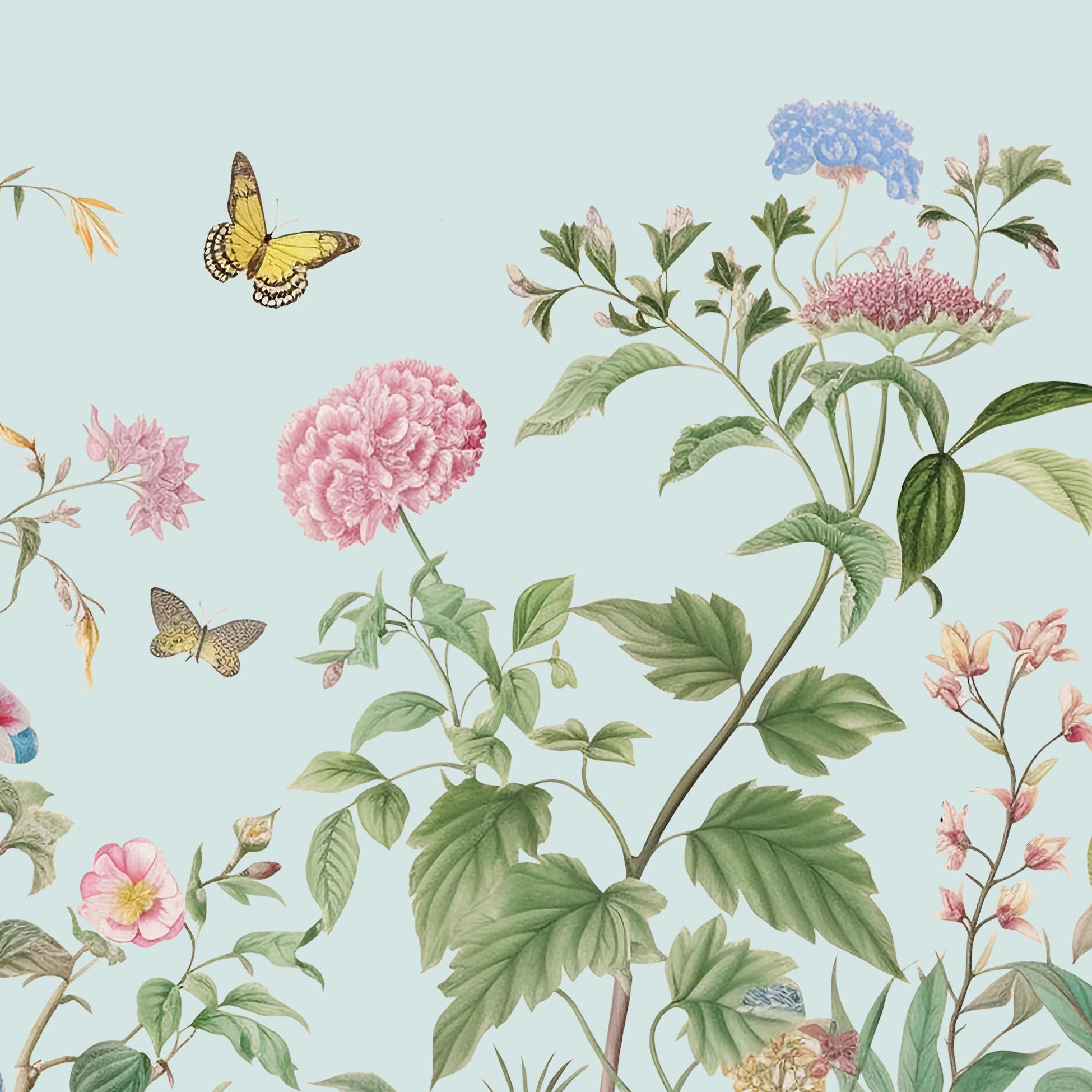 SERVIETTE  16,5/16,5 cm   - Pastellblau, Natur, Papier (16,5/16,5cm)