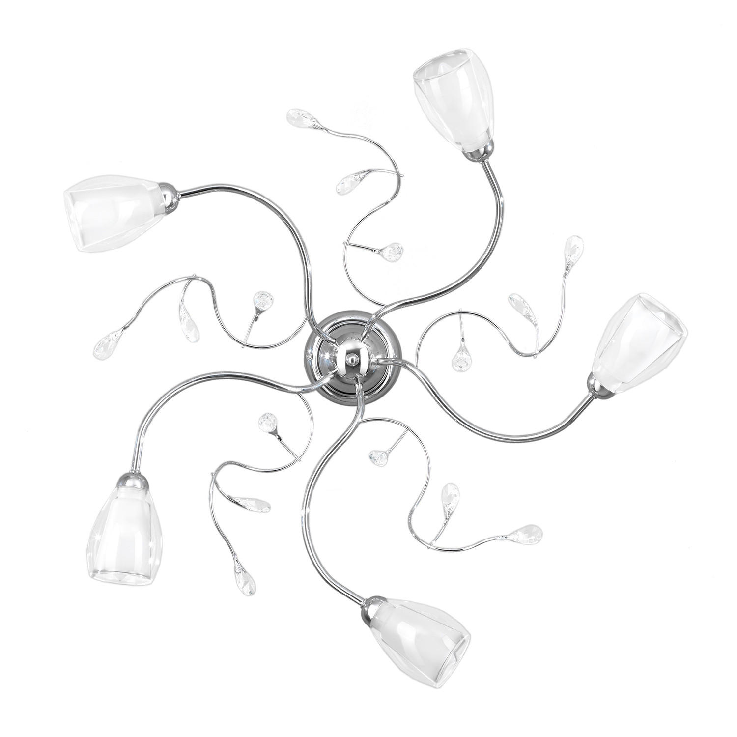 DECKENLEUCHTE    80/80/20 cm  - Chromfarben, Basics, Glas/Metall (80/80/20cm)