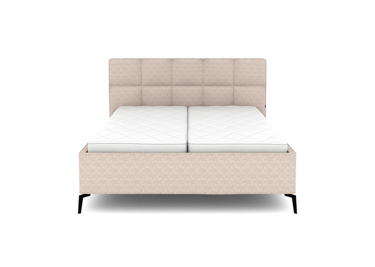 POLSTERBETT Bettkasten, motorische Verstellbarkeit, Fernbedienung, Lattenroste, Matratzen 180/200 cm  in Beige  - Beige/Schwarz, KONVENTIONELL, Holz/Textil (180/200cm) - Musterring