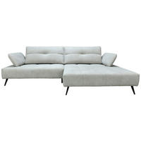 ECKSOFA Ottomane rechts  Greige Chenille  - Greige/Schwarz, Design, Textil/Metall (284/188cm) - Stylife