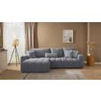 ECKSOFA  in Velours Dunkelgrau  168/298 cm  - Dunkelgrau/Schwarz, KONVENTIONELL, Kunststoff/Textil (168/298cm) - Carryhome