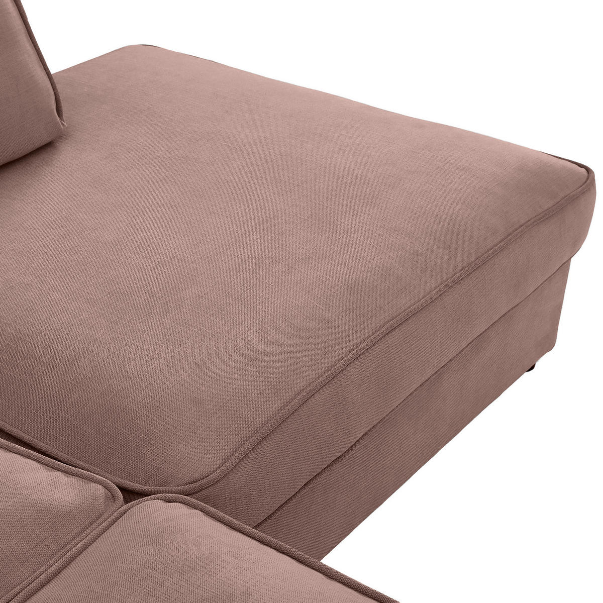ECKSOFA Altrosa Flachgewebe Zierkissen, Rückenkissen, Rücken echt  - Schwarz/Altrosa, MODERN, Kunststoff/Textil (307/228cm) - Carryhome