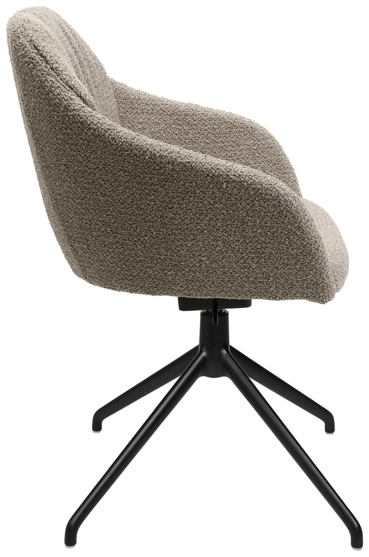 ARMLEHNSTUHL  in Aluminium Flachgewebe  - Schwarz/Naturfarben, Design, Textil/Metall (58/81,5-84,5/60cm) - Johann Jakob