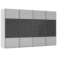 SCHWEBETÜRENSCHRANK 361/223/68 cm 4-türig Grau, Schwarz  - Chromfarben/Schwarz, KONVENTIONELL, Glas/Holzwerkstoff (361/223/68cm) - Novel