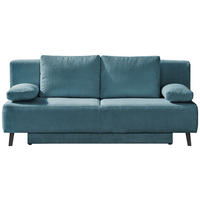 SCHLAFSOFA  mit Fußauswahl, Stoffauswahl, Rücken echt Cord Petrol  - Petrol/Schwarz, MODERN, Textil/Metall (193/85/88cm) - Novel