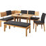 ECKBANK Mikrofaser Eiche massiv Anthrazit, Eichefarben - Eichefarben/Anthrazit, Natur, Holz/Textil (171/248cm) - Voleo