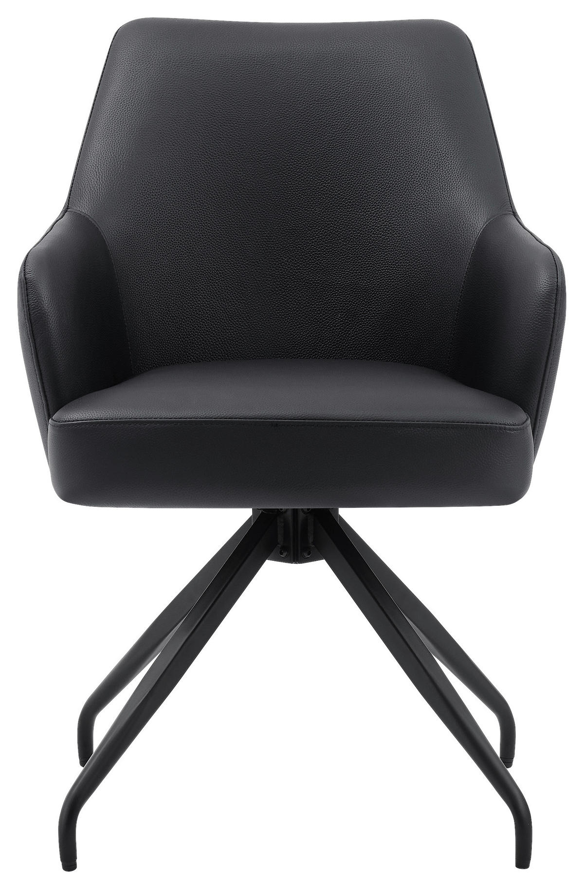 STOLICA S NASLONOM ZA RUKE  crna  drvo, metal, koža      - crna, Moderno, koža/drvo (57,5/83,5/63cm) - Livetastic