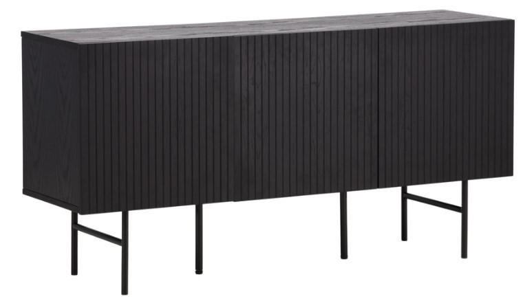 Livetastic Sideboard Schwarz 150x75x42 cm
