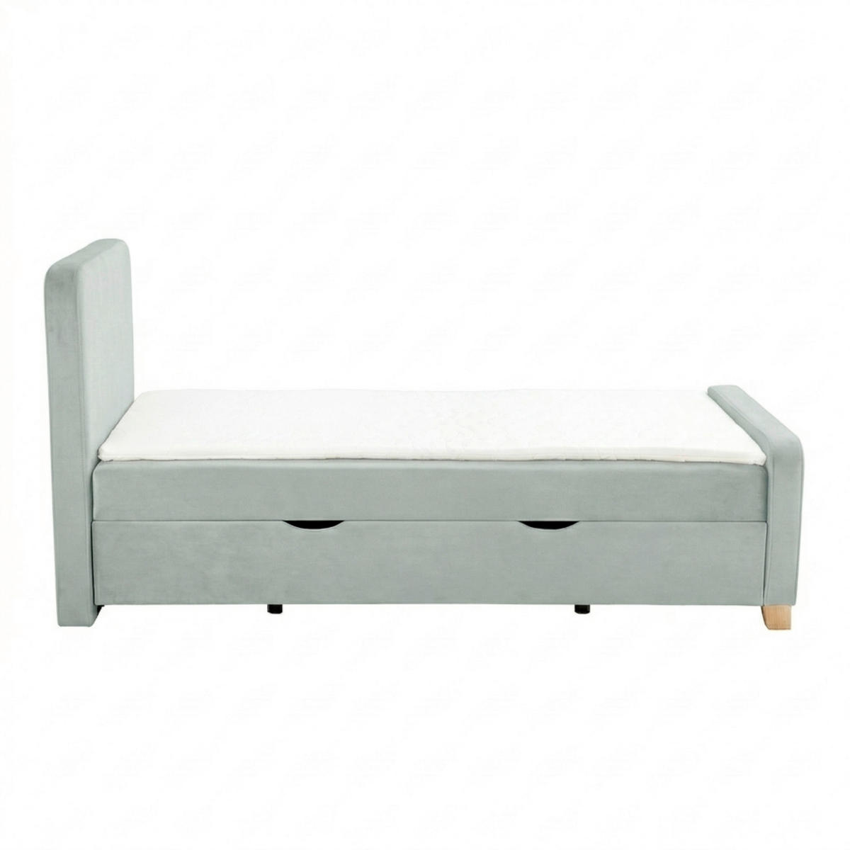 BOXBETT 140/200 cm  in Mintgrün  - Kernbuche/Mintgrün, MODERN, Holz/Textil (140/200cm) - MID.YOU