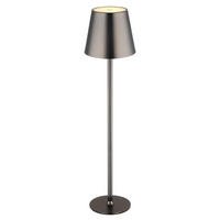 AKKU-TISCHLEUCHTE - Weiss/Schwarzchrom, Konventionell, Kunststoff/Metall (11,2/47cm) - Globo