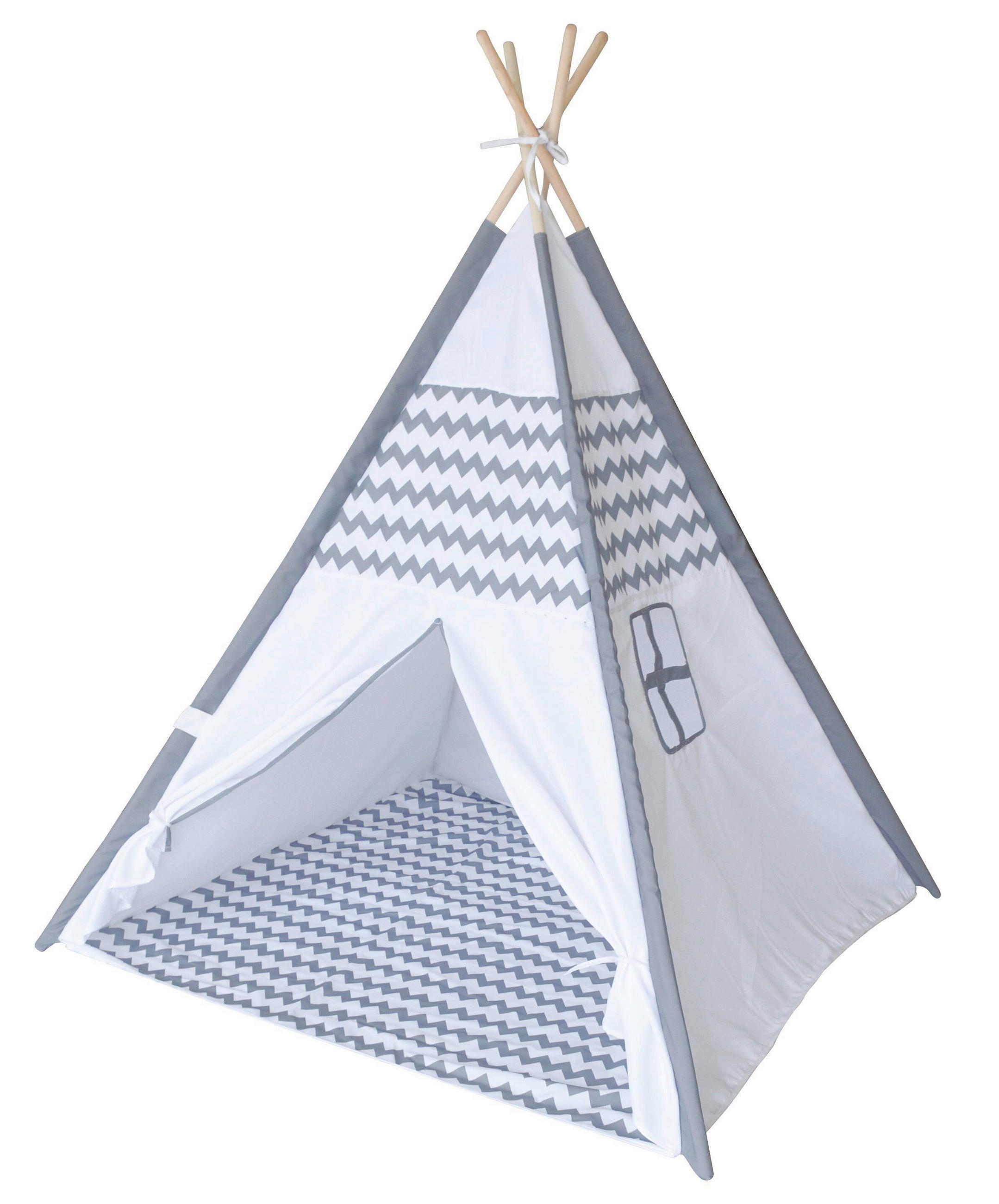 ŠOTOR ZA IGRANJE - bela/svetlo siva, Basics, tekstil/les (120/150/120cm) - My Baby Lou