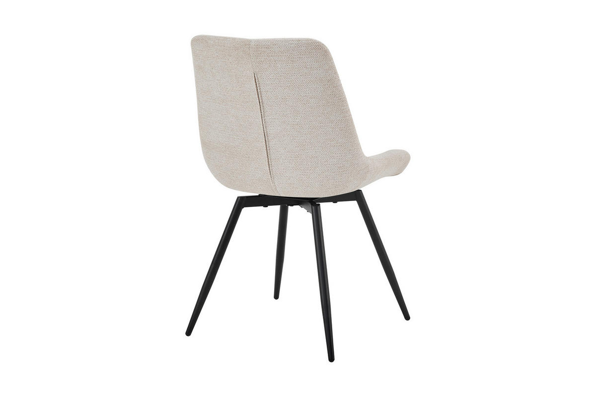 STUHL-SET 2 Stück Sitzfläche 360° drehbar, abwischbar, haustierfreundlicher Bezug Webstoff  Taupe  - Taupe/Beige, MODERN, Textil/Metall (47,5/84,5/62cm) - MID.YOU