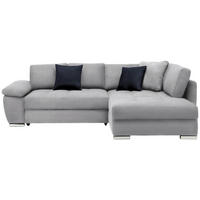 ECKSOFA in Webstoff Hellgrau  276/212 cm  - Chromfarben/Silberfarben, Design, Kunststoff/Textil (276/212cm) - Carryhome