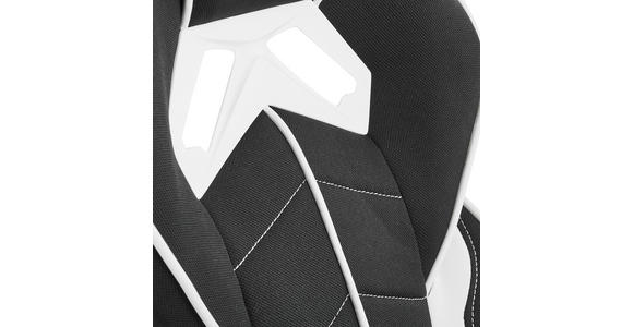 GAMINGSTUHL in Lederlook, Mikrofaser, Vliesstoff Schwarz, Weiß - Schwarz/Weiß, Design, Kunststoff/Textil (65/114/67cm) - Novel