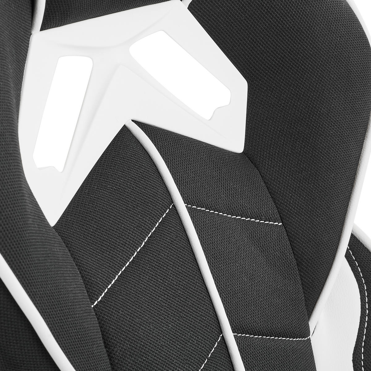 GAMINGSTUHL Schwarz, Weiß Metall, Kunststoff, Textil   - Schwarz/Weiß, Design, Kunststoff/Textil (65/114/67cm) - Novel