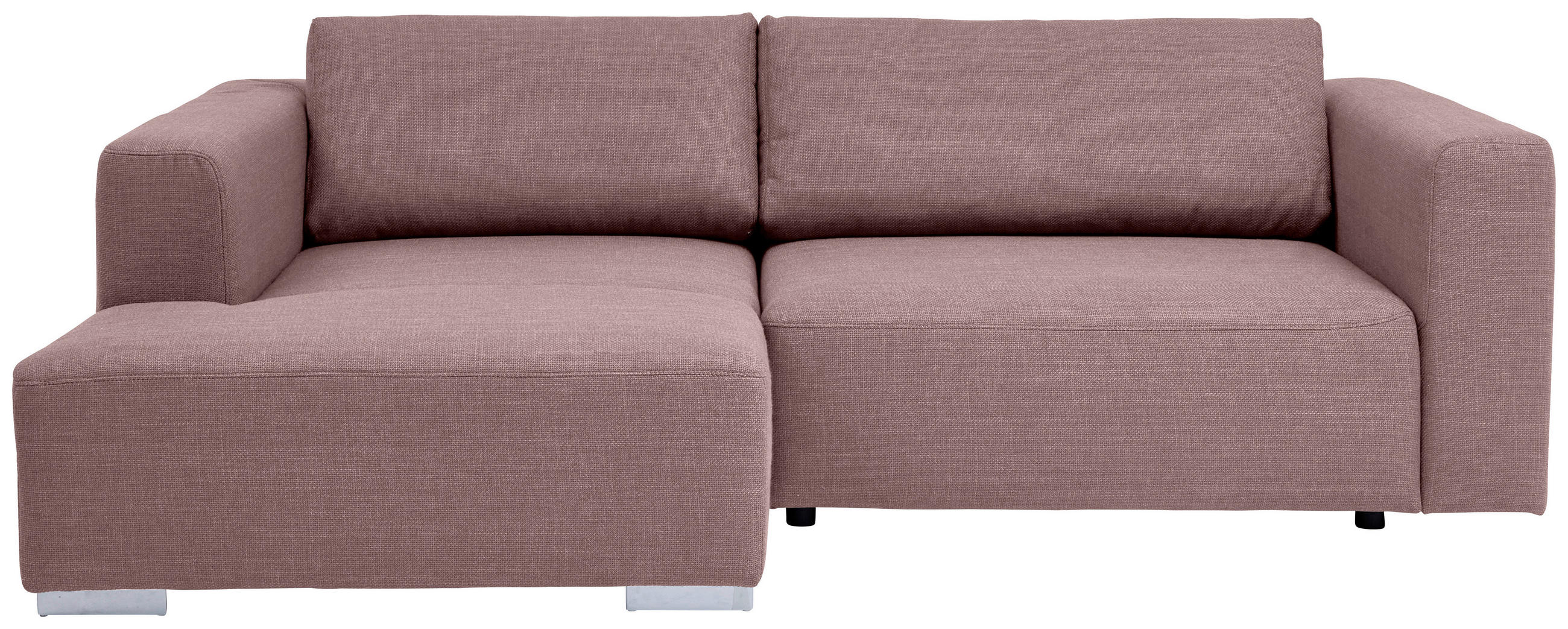 ECKSOFA inkl. Funktion Heaven Dunkelrosa Flachgewebe  - Chromfarben/Dunkelrosa, KONVENTIONELL, Textil/Metall (162/242cm) - Tom Tailor