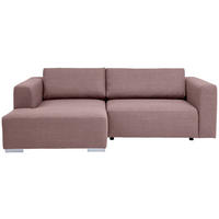 ECKSOFA inkl. Funktion Heaven Dunkelrosa Flachgewebe  - Chromfarben/Dunkelrosa, KONVENTIONELL, Textil/Metall (162/242cm) - Tom Tailor