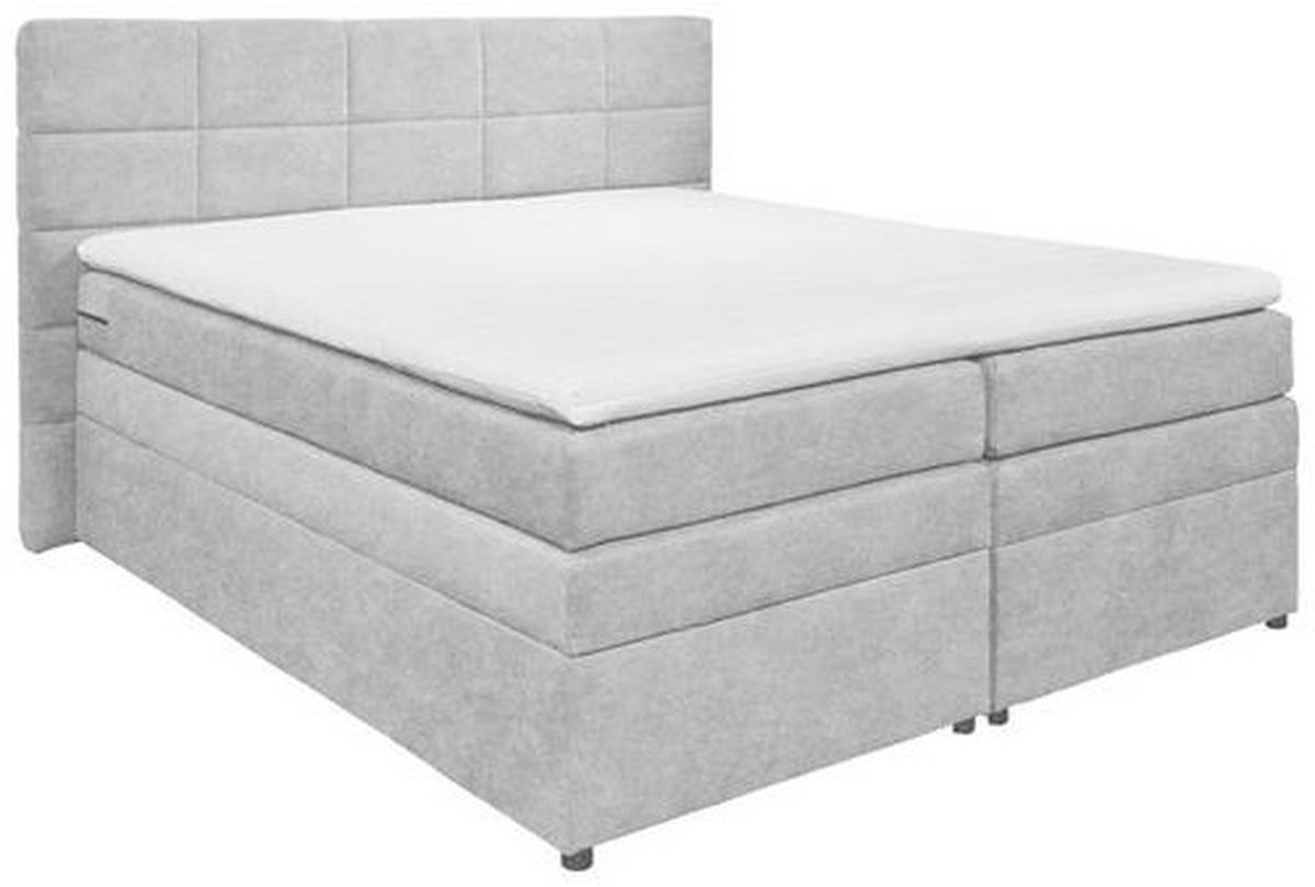 BOXSPRINGBETT 180/200 cm  in Silberfarben  - Silberfarben, Konventionell, Kunststoff/Textil (180/200cm) - MID.YOU