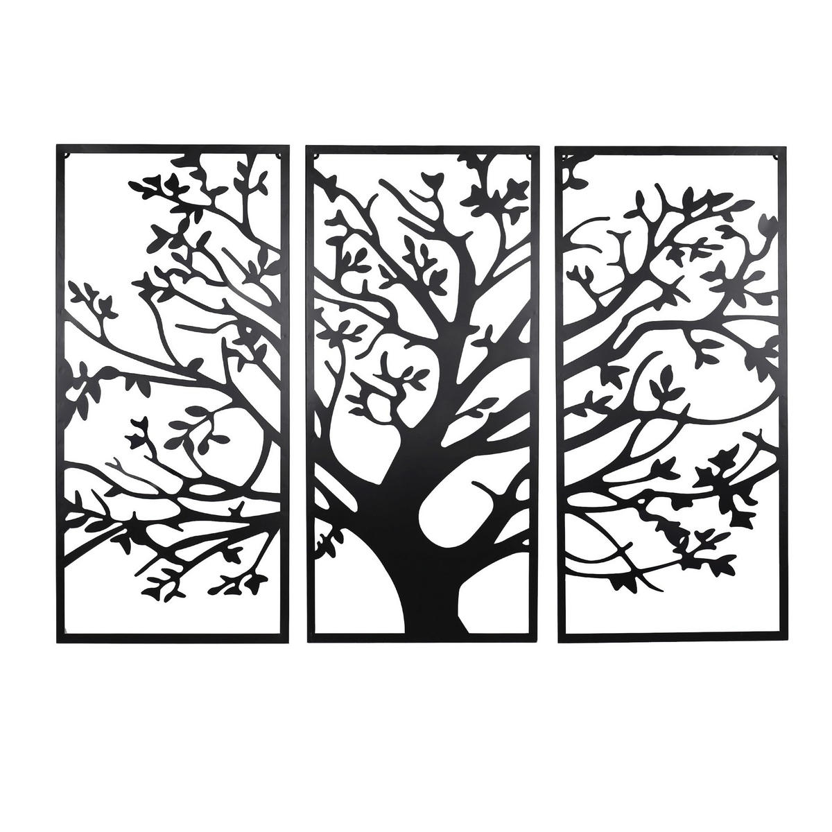 WANDDEKO    - Schwarz, Natur, Metall (168/120/2cm) - Ambia Home