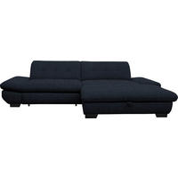 ECKSOFA in Mikrofaser Dunkelgrau  290/198 cm  - Dunkelgrau/Schwarz, Design, Textil/Metall (290/198cm) - Xora