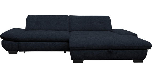 ECKSOFA  in Mikrofaser Dunkelgrau  290/198 cm  - Dunkelgrau/Schwarz, Design, Textil/Metall (290/198cm) - Xora