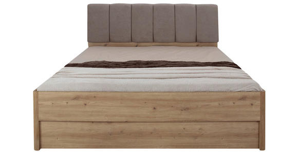 BETT 140/200 cm in Eiche Artisan - Taupe/Eiche Artisan, KONVENTIONELL, Holzwerkstoff/Textil (140/200cm) - Carryhome