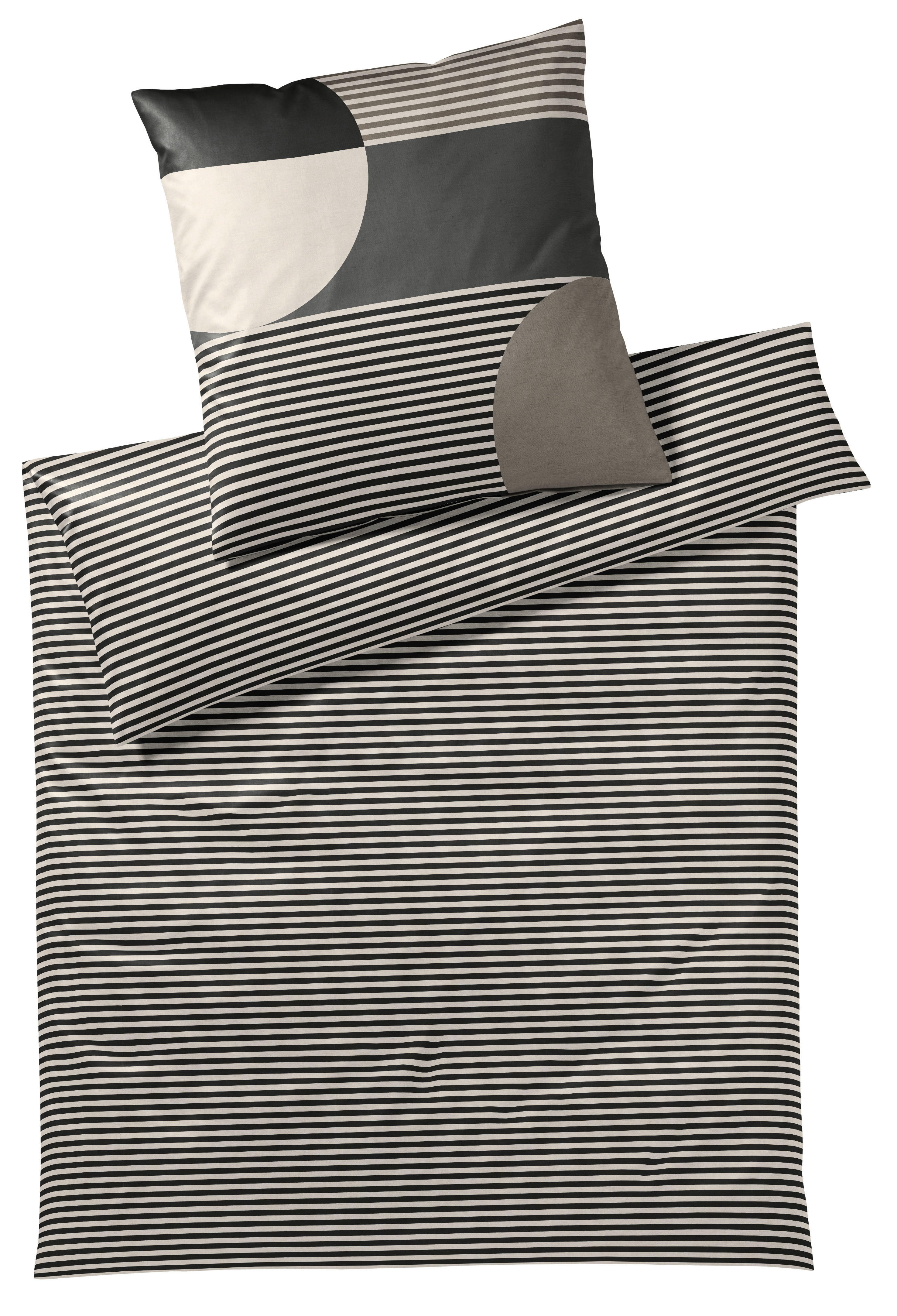 BETTWÄSCHE Dune Perkal  - Schwarz/Grau, Basics, Textil (135/200cm) - Yes for bed