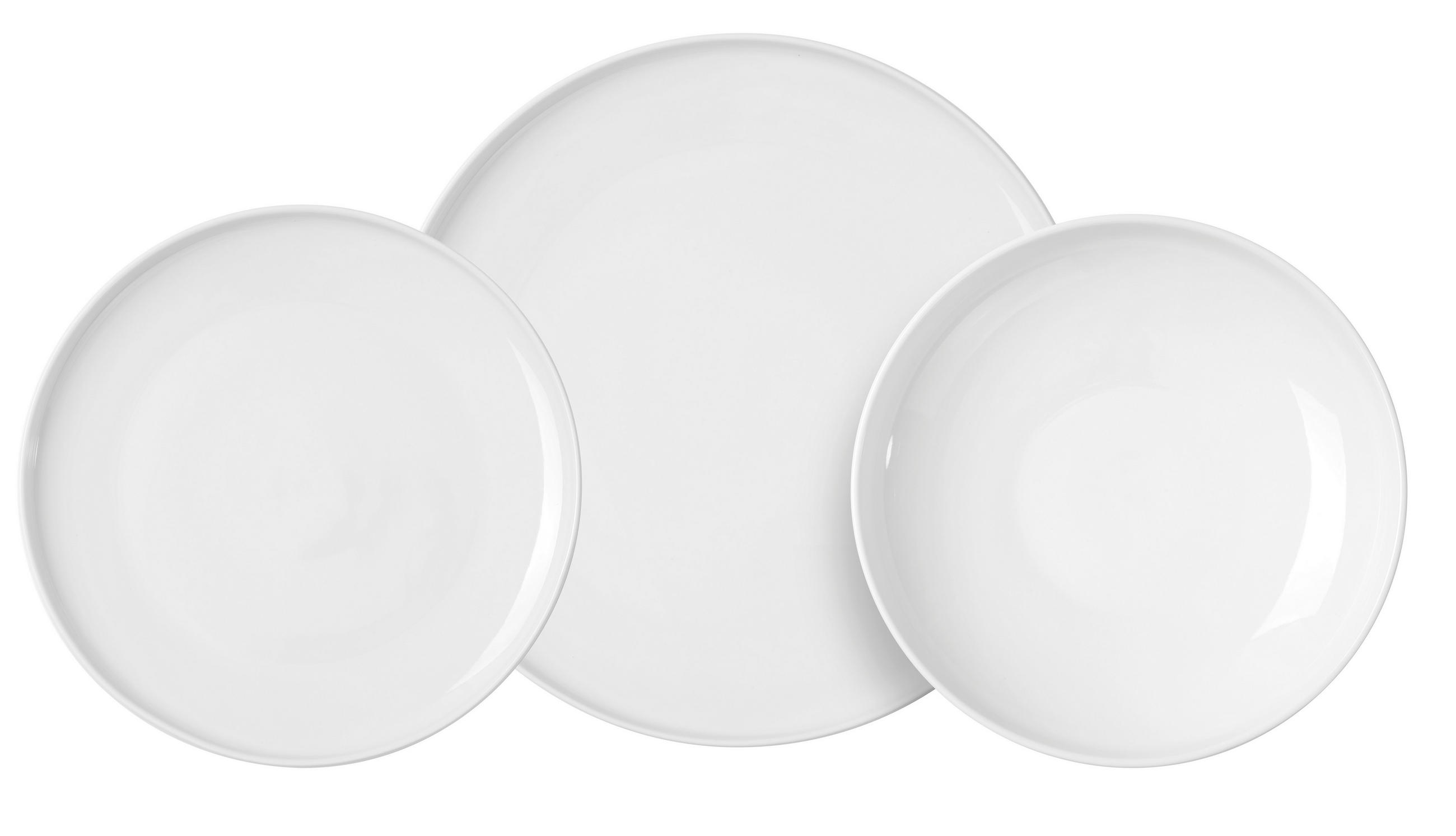 KOMBINOVANÝ SERVIS 12-dielne, porcelán keramika  - biela, Design, keramika - Novel
