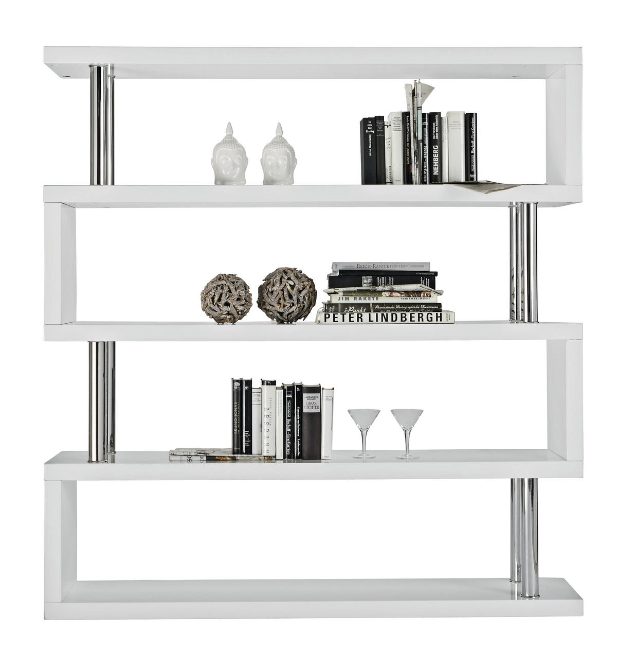 REGAL Weiß  - Weiß, Design, Holzwerkstoff/Metall (156/165/35cm) - Xora