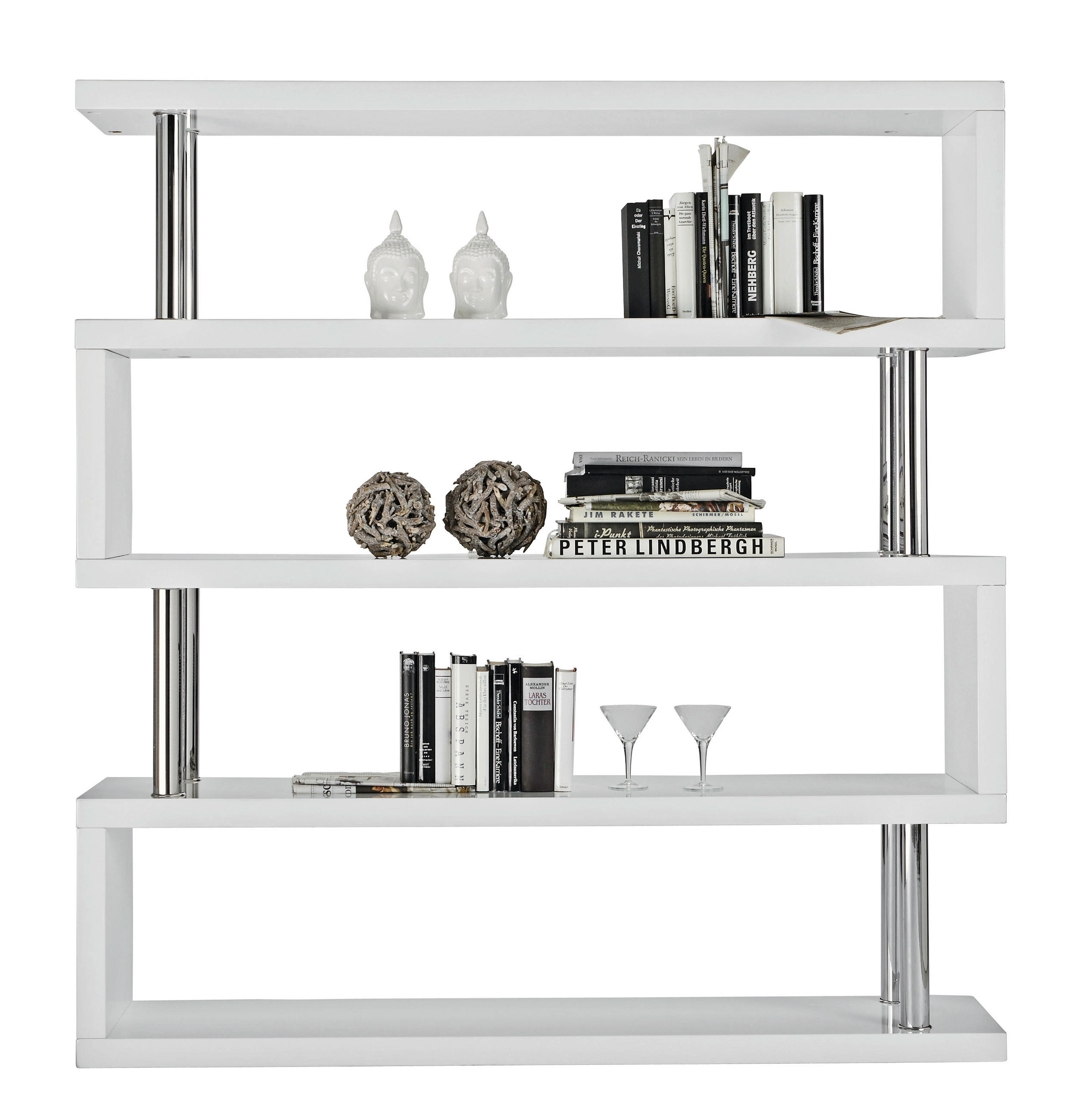 Thumbnail - Xora Regal, Weiß, Holzwerkstoff, 3 Fächer, 156x165x35 cm, Typenauswahl, stehend, Wohnzimmer, Regale, Bücherregale