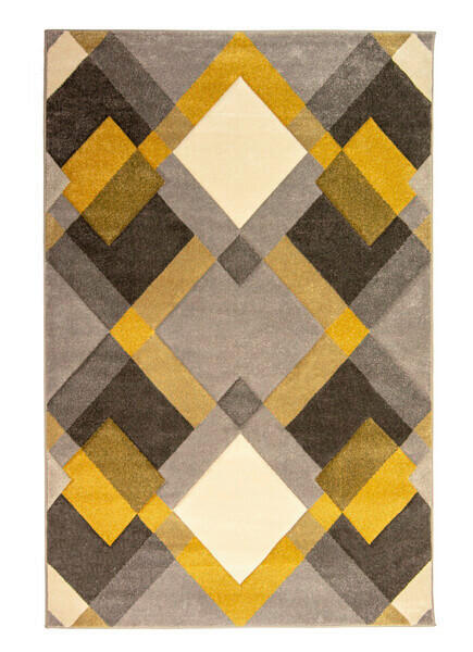 WEBTEPPICH 200/290 cm NIMBUS Grau, Dunkelgelb  - Dunkelgelb/Grau, KONVENTIONELL, Textil (200/290cm)
